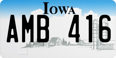 IA license plate AMB416