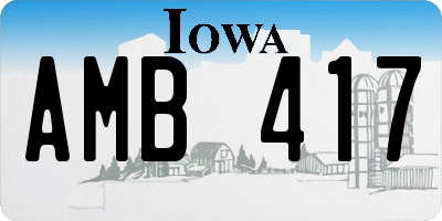 IA license plate AMB417