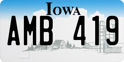 IA license plate AMB419