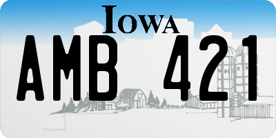 IA license plate AMB421