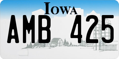 IA license plate AMB425