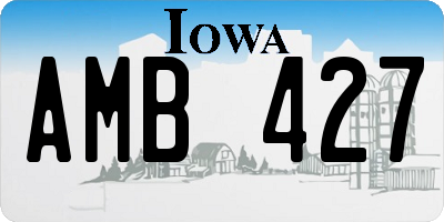 IA license plate AMB427