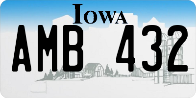IA license plate AMB432