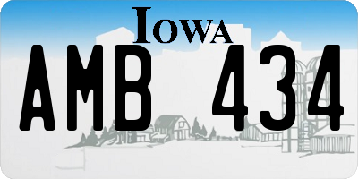 IA license plate AMB434