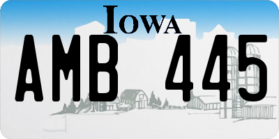 IA license plate AMB445