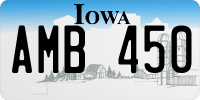 IA license plate AMB450