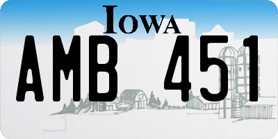 IA license plate AMB451