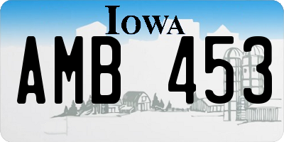 IA license plate AMB453