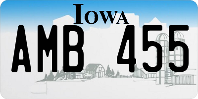 IA license plate AMB455