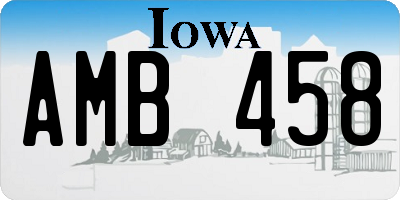 IA license plate AMB458