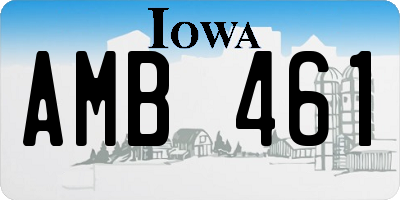 IA license plate AMB461