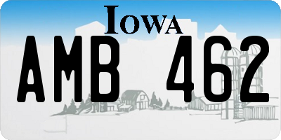 IA license plate AMB462