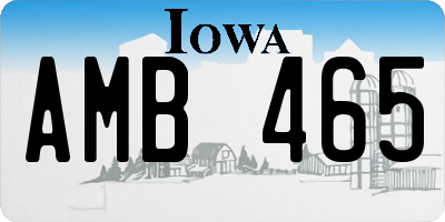 IA license plate AMB465