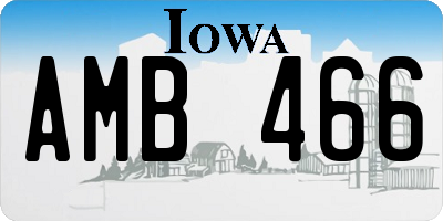 IA license plate AMB466