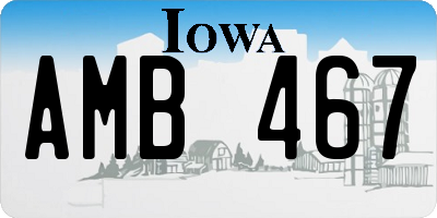 IA license plate AMB467
