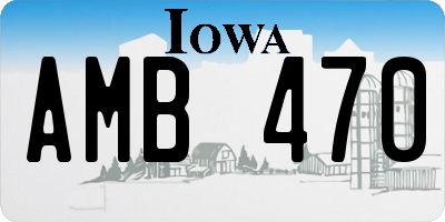 IA license plate AMB470