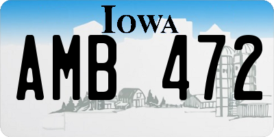 IA license plate AMB472