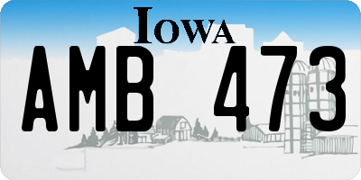 IA license plate AMB473