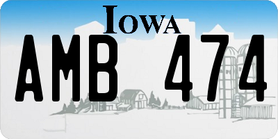 IA license plate AMB474