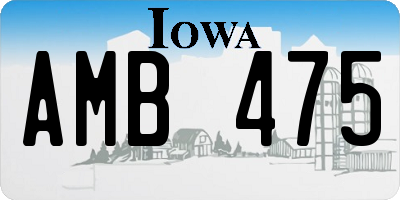 IA license plate AMB475