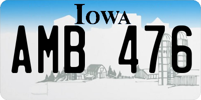 IA license plate AMB476