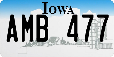 IA license plate AMB477