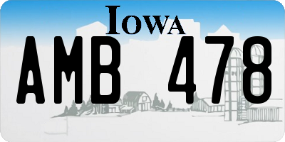 IA license plate AMB478