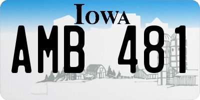 IA license plate AMB481