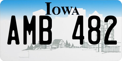 IA license plate AMB482
