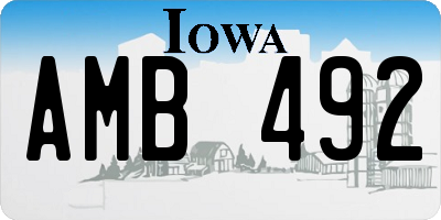 IA license plate AMB492