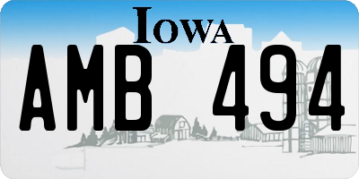 IA license plate AMB494