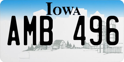 IA license plate AMB496
