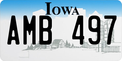 IA license plate AMB497