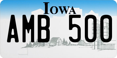 IA license plate AMB500
