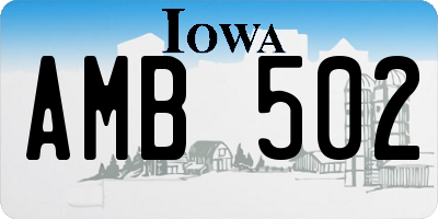 IA license plate AMB502