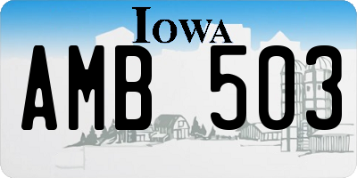 IA license plate AMB503