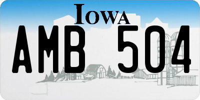 IA license plate AMB504