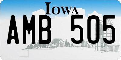 IA license plate AMB505
