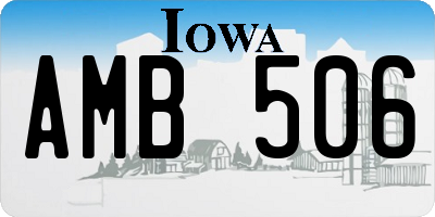 IA license plate AMB506