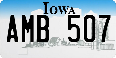 IA license plate AMB507