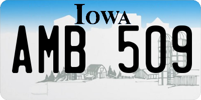 IA license plate AMB509