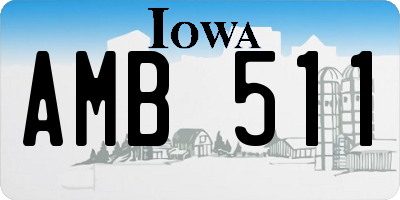 IA license plate AMB511