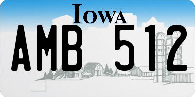 IA license plate AMB512