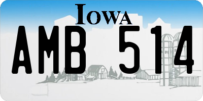 IA license plate AMB514