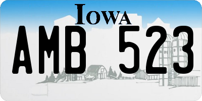 IA license plate AMB523