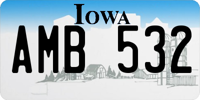 IA license plate AMB532
