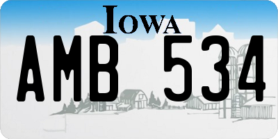 IA license plate AMB534