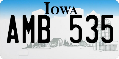 IA license plate AMB535