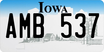 IA license plate AMB537