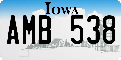 IA license plate AMB538